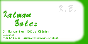kalman bolcs business card