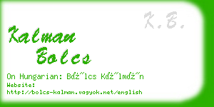 kalman bolcs business card